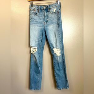 Madewell the perfect vintage jean slim straight ripped size 23 preppy